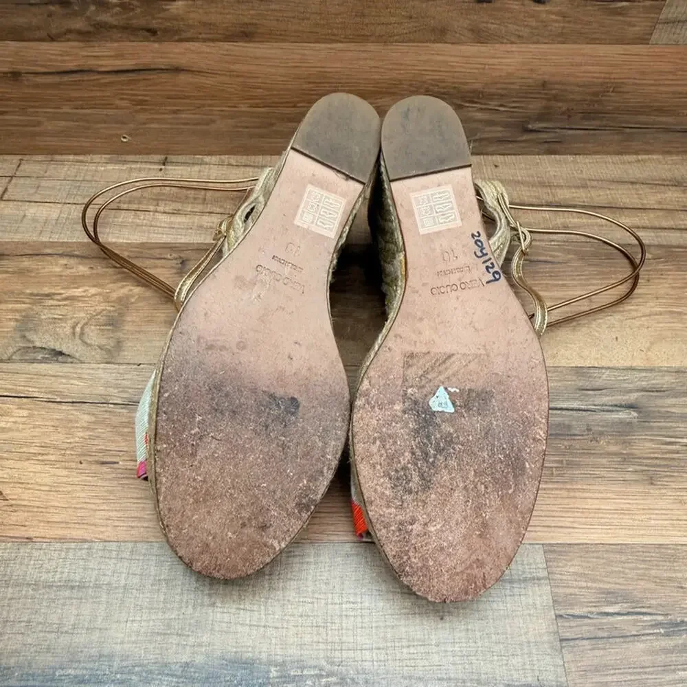 Kate Spade New York Pink size 10 Gold Rope Wedges Wedge Sandals
